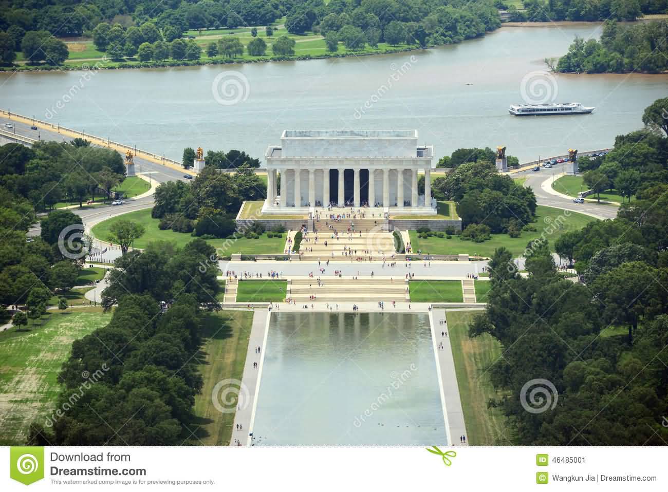 Aerial View Of Lincoln Memorial In Washington DC