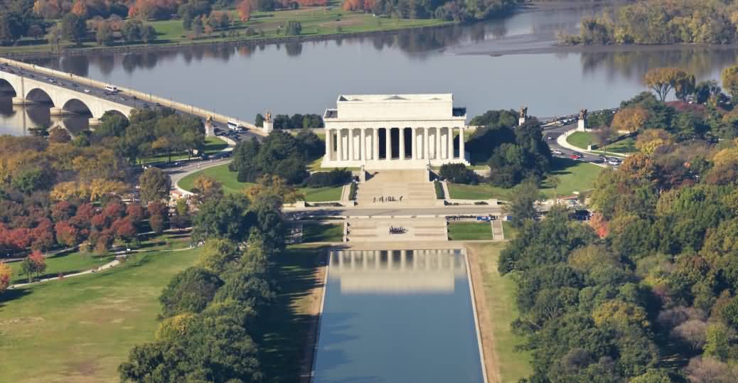 Aerial View Of Lincoln Memorial Monument