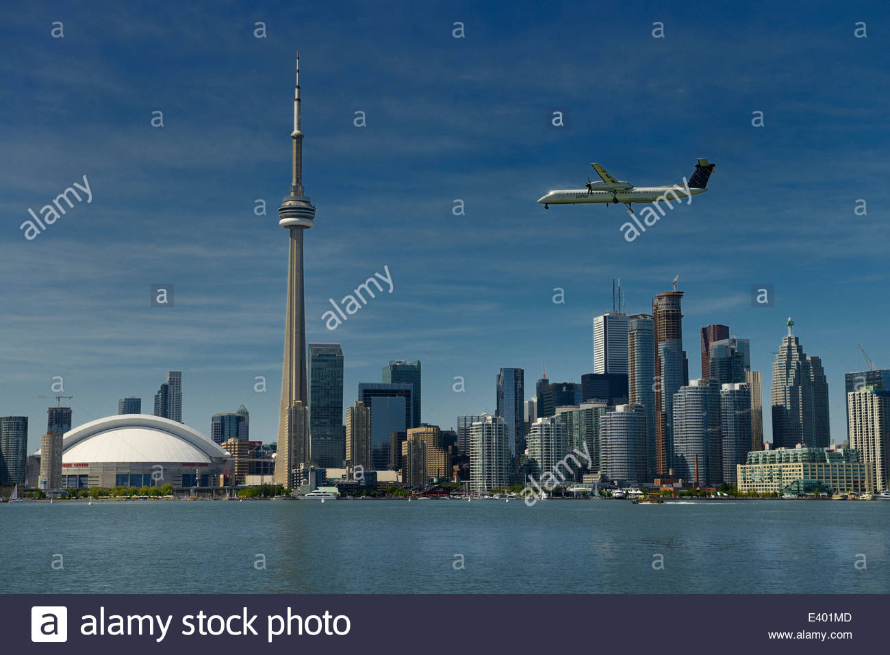 Aeroplane Passing Near From The CN Tower