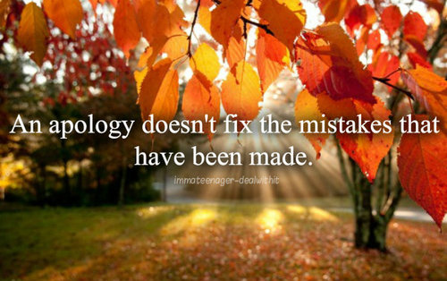 An Apology Doesn’t Fix The Mistake That Have Been Made.