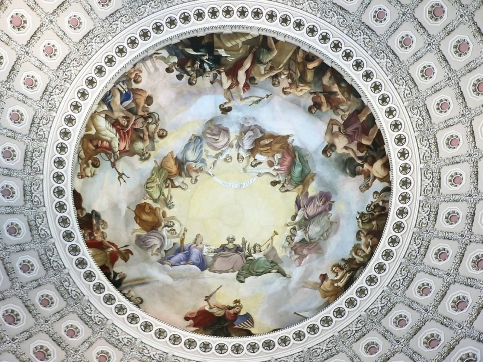 Apotheosis of George Washington Painting Inside The Dome Of United States Capitol