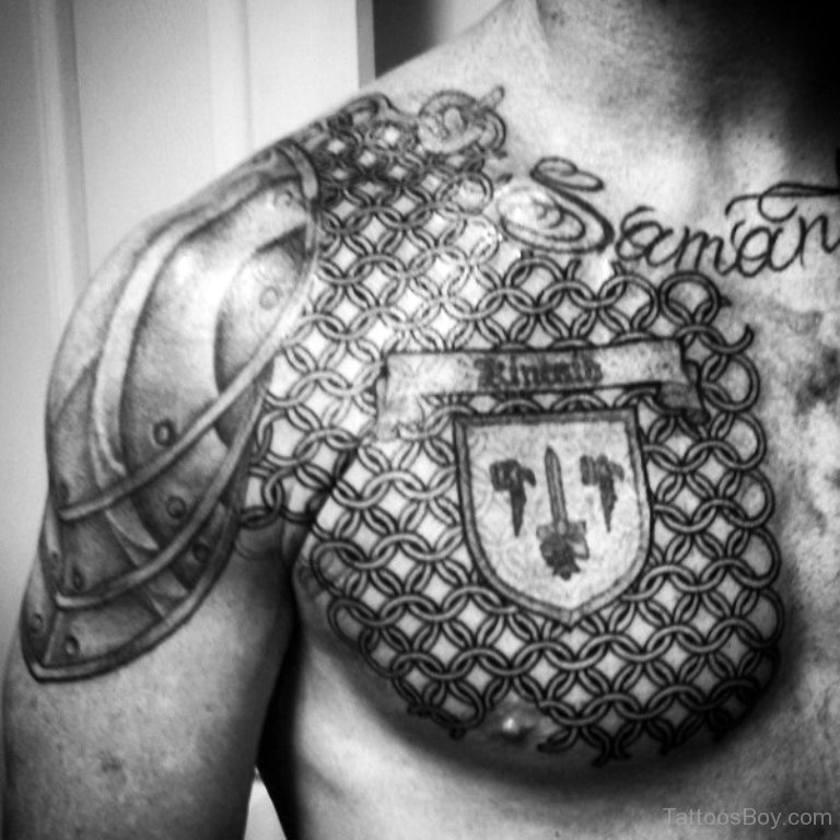 Armor Of God With Chain Mills Tattoo