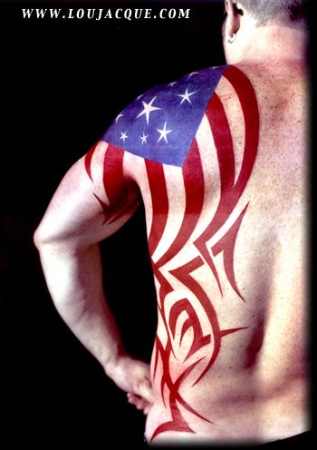 Awesome America Flag Tribal Patriotic Tattoo