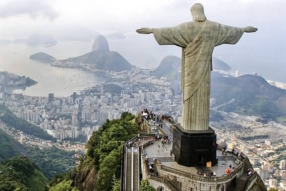 Back View Of Christ the Redeemer Statue
