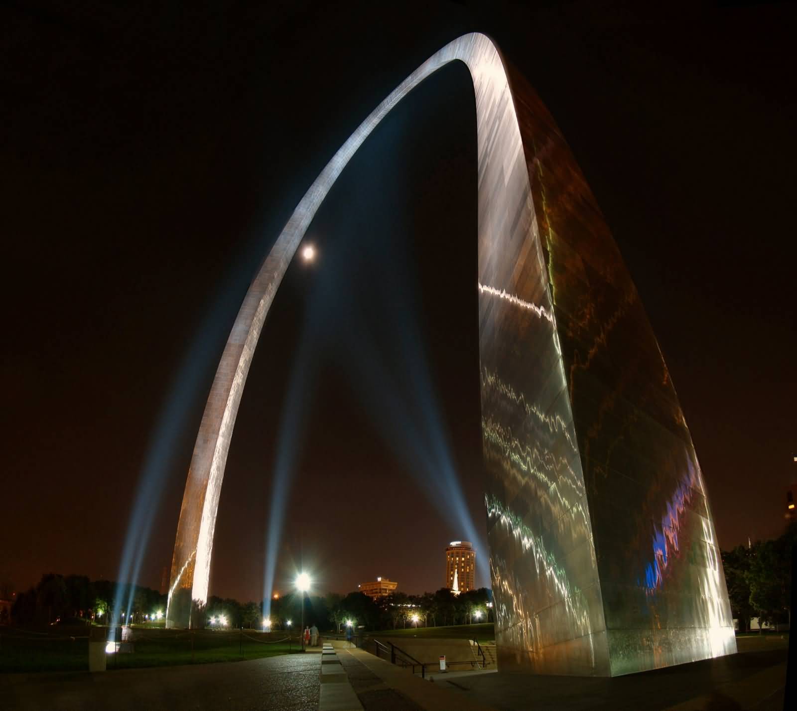 Base Of The Gateway Arch At Night