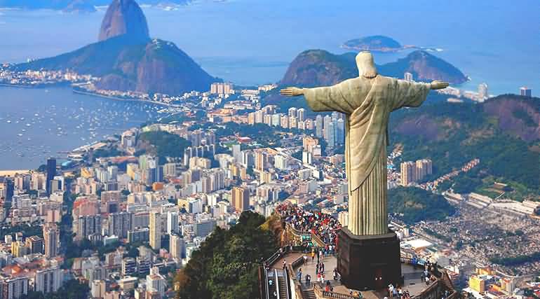Beautiful View Of Rio City And Christ the Redeemer Statue