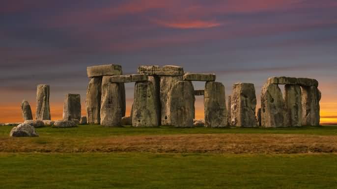 Beautiful View Of Stonehenge After Sunset