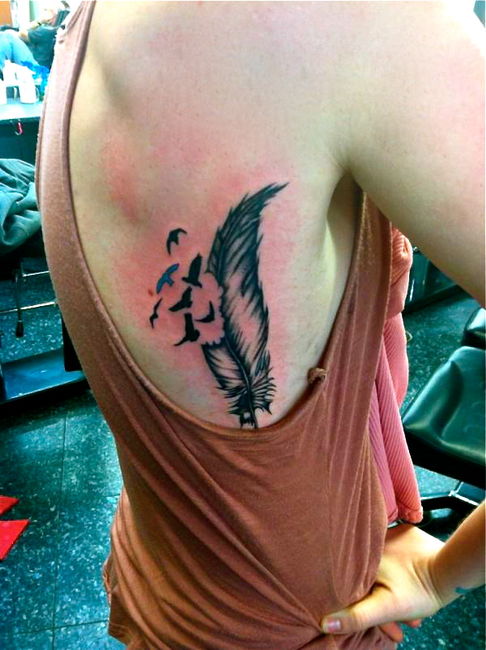 29+ Feather Rib Cage Tattoos