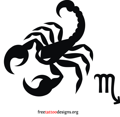 Black Zodiac Scorpio Tattoo Design