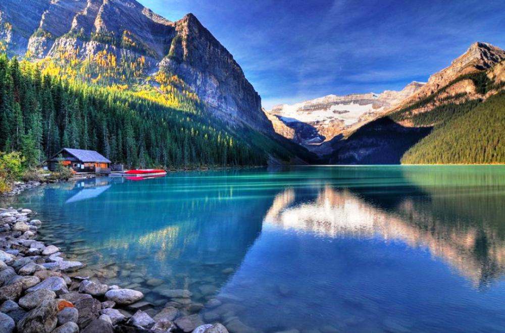 Boat House At Lake Louise In Albarta