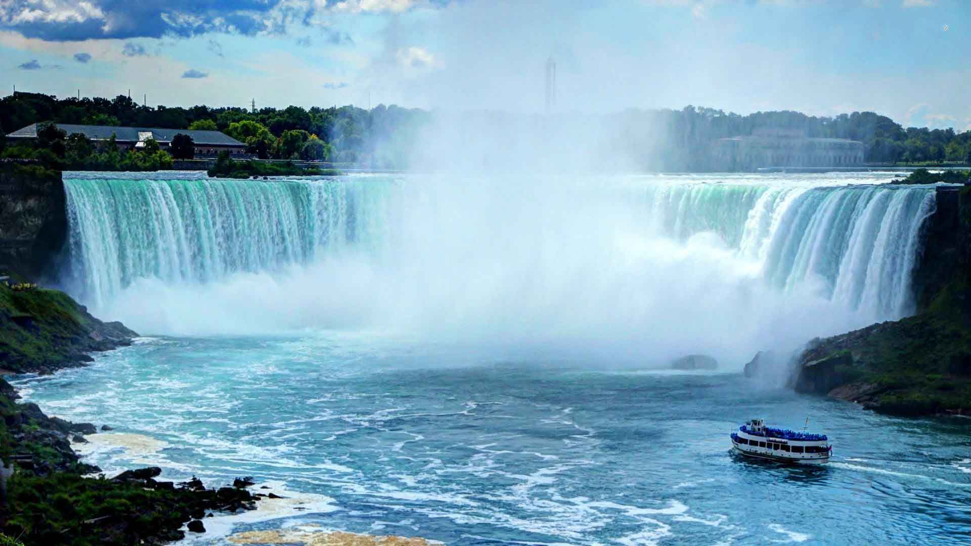 Boat Near The Niagara Falls In Canada