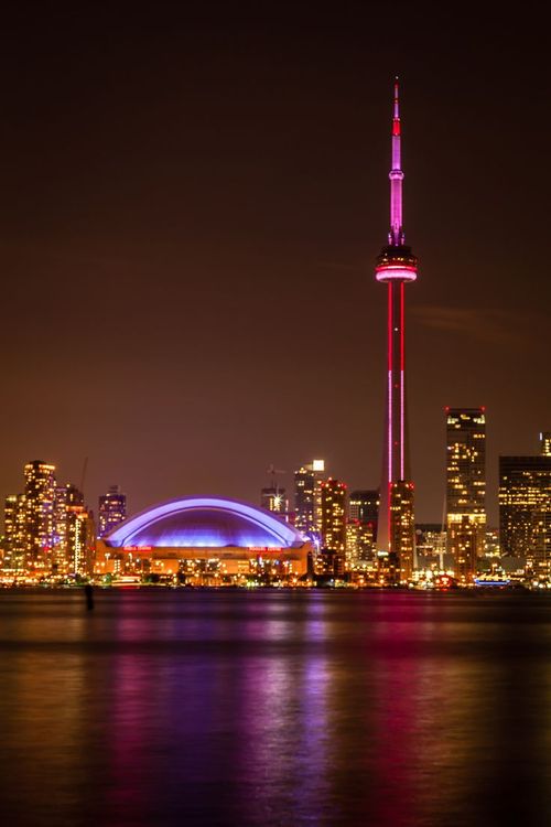 CN Tower By Night In Toronto