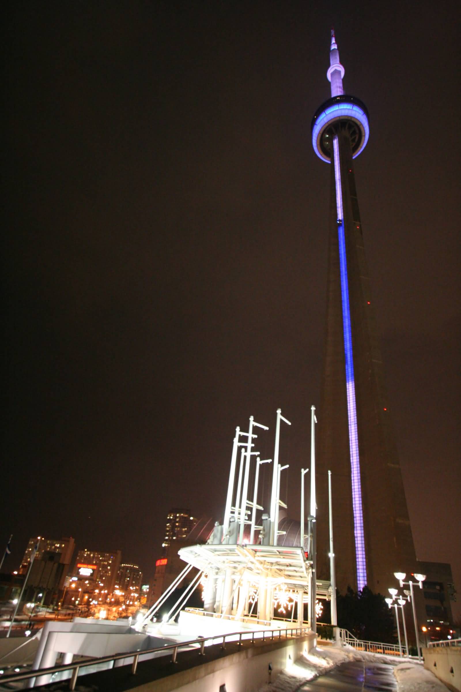 CN Tower In Toronto By Night