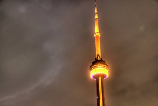 CN Tower Lit Up At Night