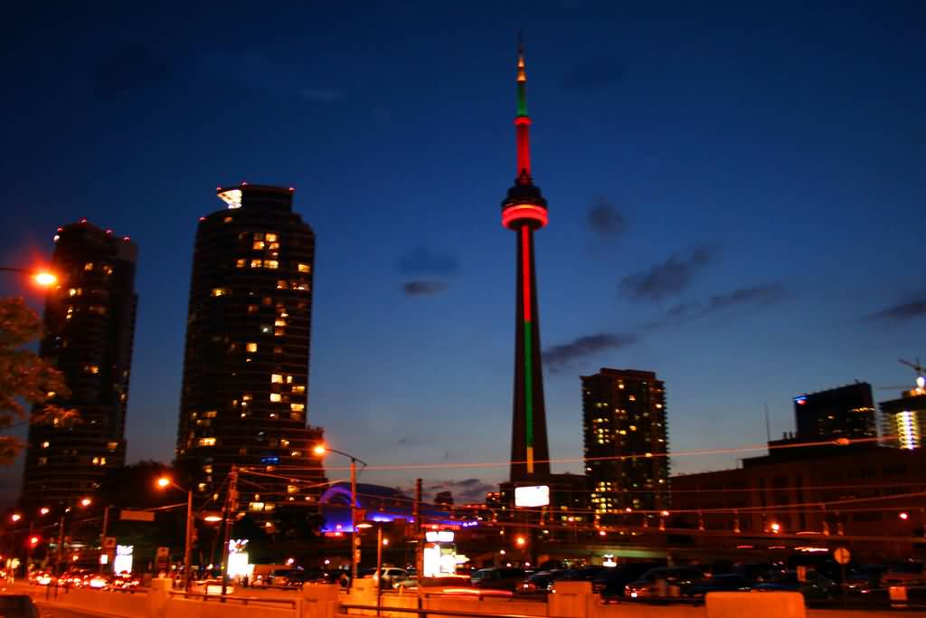 CN Tower With Night Lights
