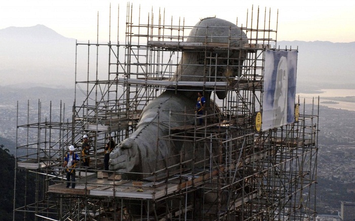 Christ The Redeemer Statue During Renovation