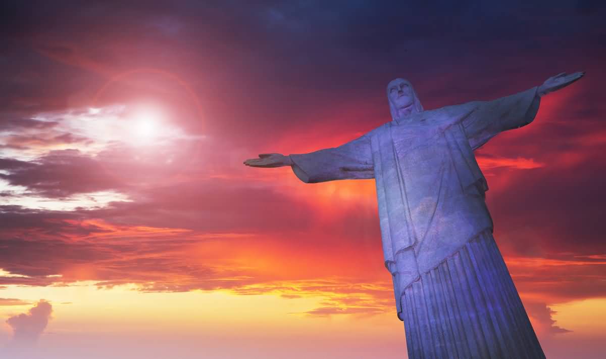Christ the Redeemer Looks Beautiful During Sunset