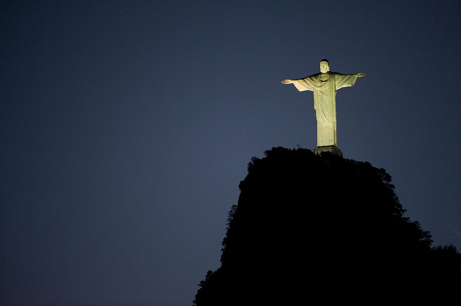 Christ the Redeemer Statue Glows At Night