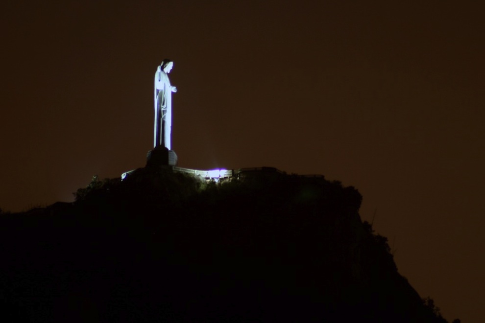 Christ the Redeemer Statue View From The Lagoon At Night