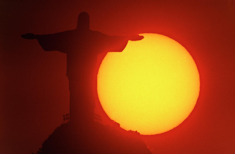 Christ the Redeemer With Sunset View