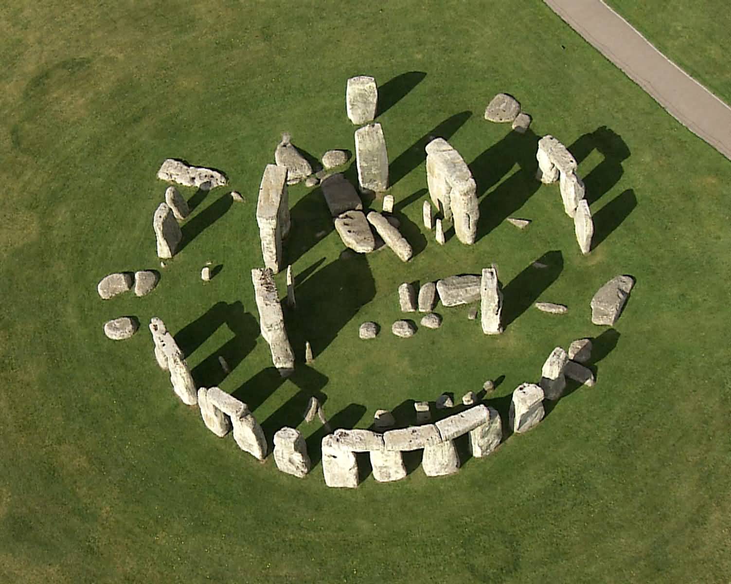Circle Of Stones Stonehenge Monument Aerial View