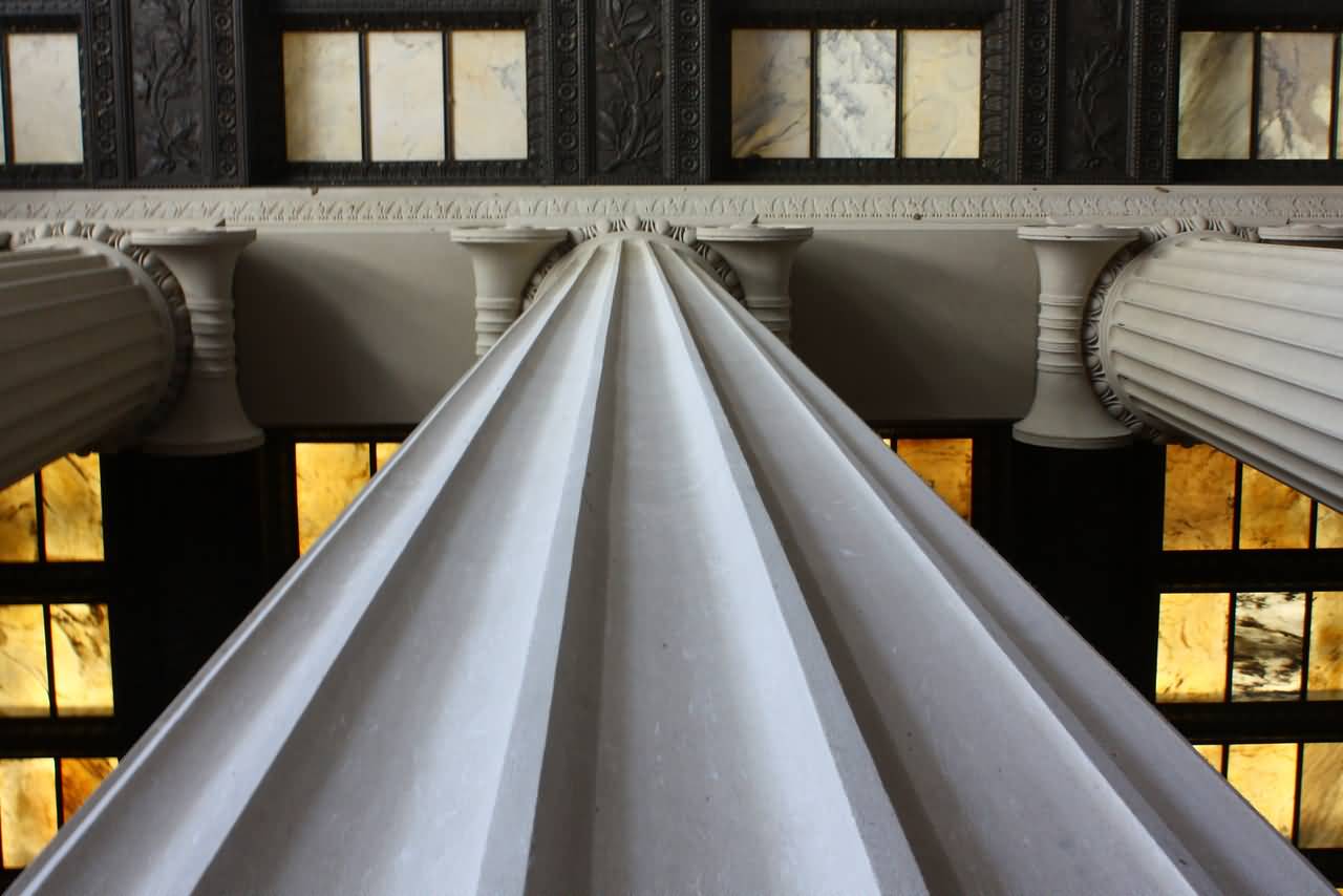 Closeup Of Column Inside The Lincoln Memorial