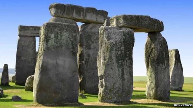 Closeup Of Standing Stones Of Stonehenge Monument