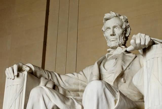 Closeup Of Statue Inside The Lincoln Memorial
