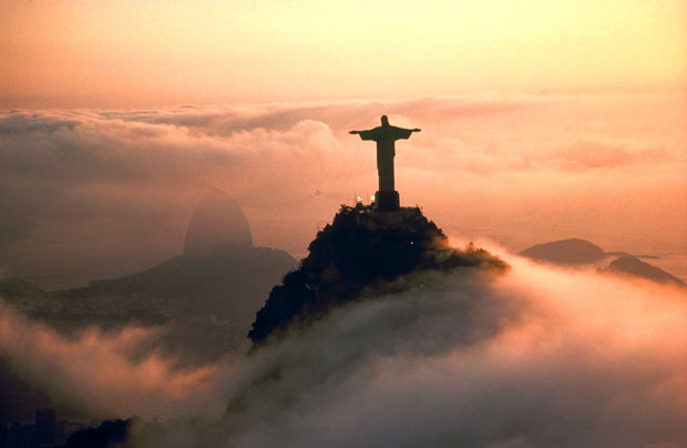 Clouds Fog And Christ the Redeemer Statue During Sunset