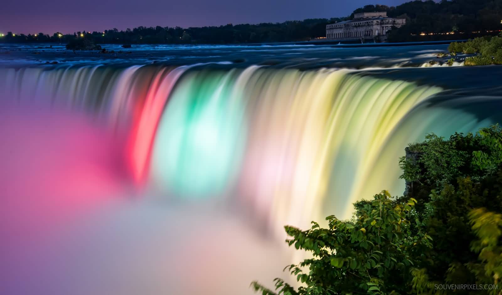 Colorful Lights At Niagara Falls