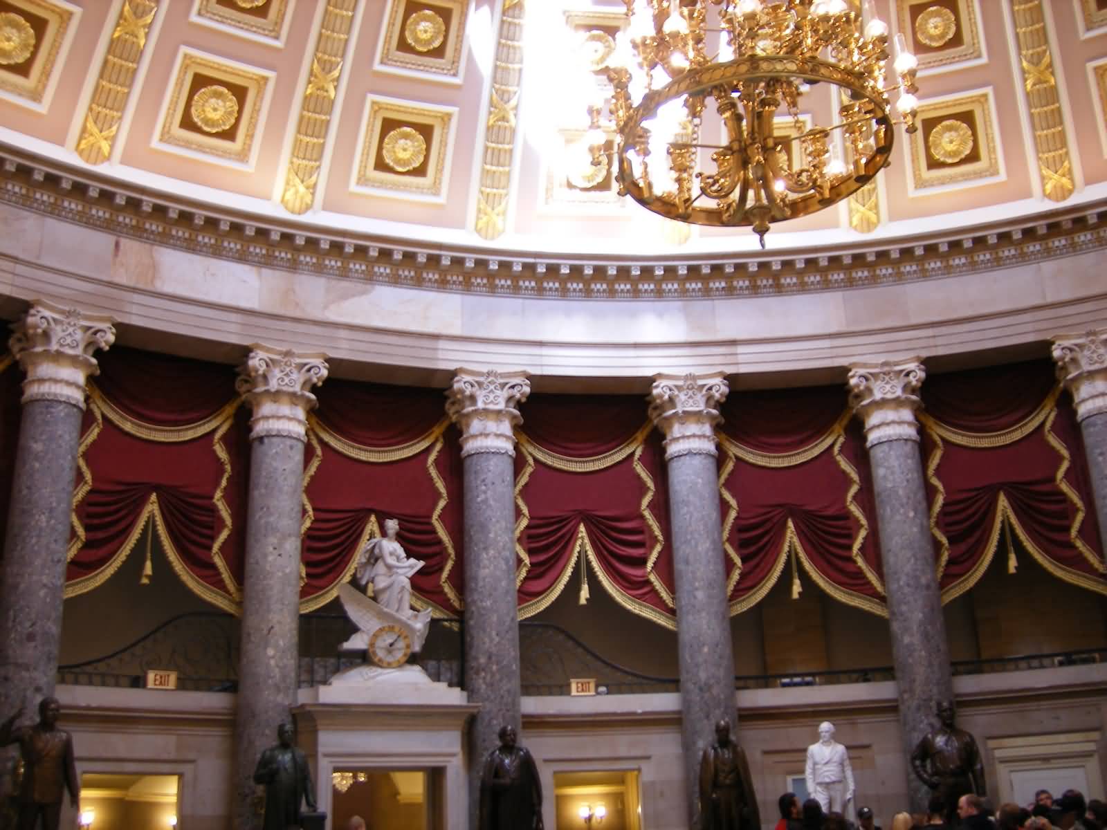 Columns And Statues Inside United States Capitol