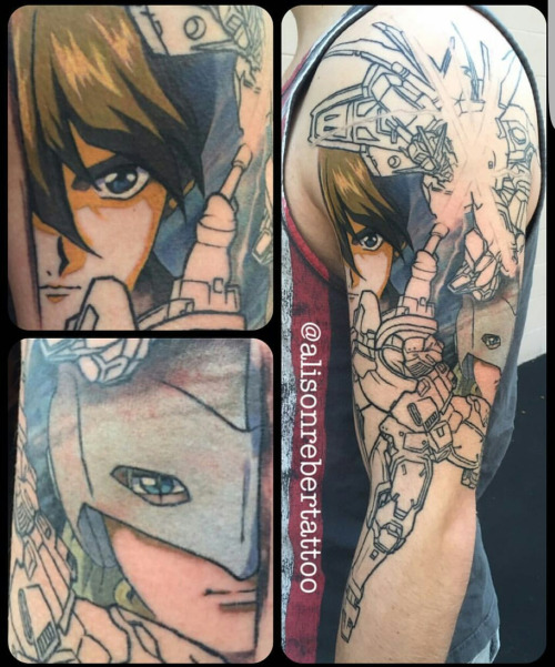 Comic Book Characters Anime Tattoo On Half Sleeve
