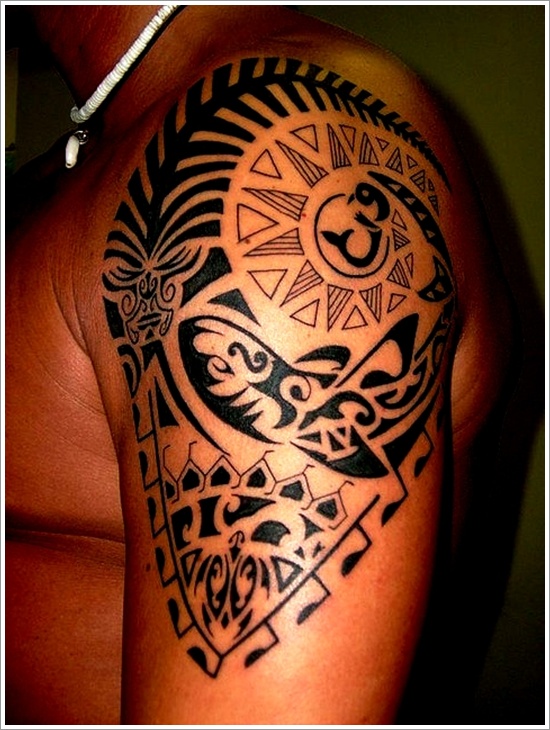 Cool Maori Shoulder Tattoo For Men