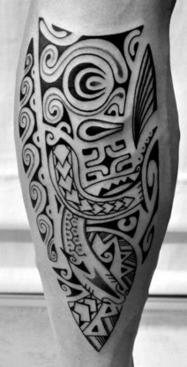 Cool Maori Tattoo On Leg