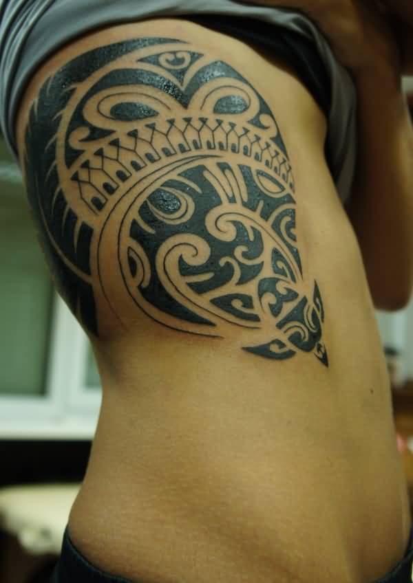 Cool Polynesian Rib Cage Tattoo