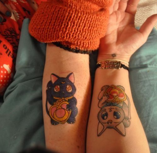 Cute Anime Cats Tattoos