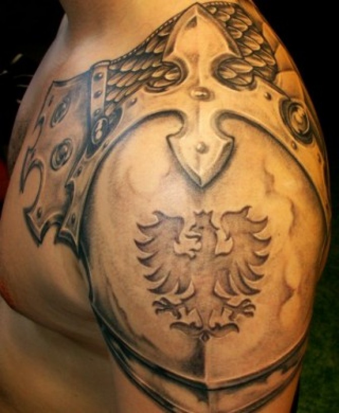 Dragon Shoulder Armor Tattoo For Men