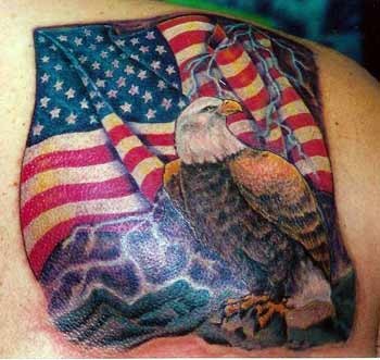 Electrical Energy Patriotic Tattoo For Men