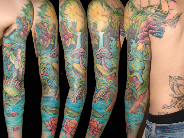Fabulous Water Tattoo On Full Sleeve For Men