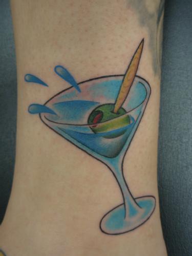 Falling Martini Glass Tattoo By Glass Genea