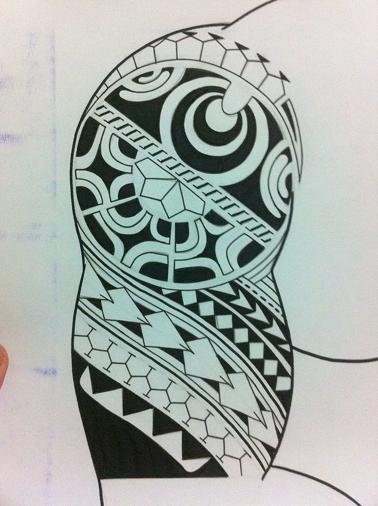 Fantastic Maori Tattoo Design For Half Sleeve