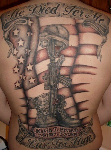 Fantastic US Patriotic Army Memorial Tattoo