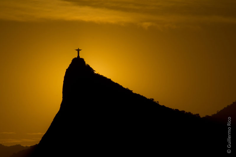 Far View Of Christ the Redeemer During Sunset