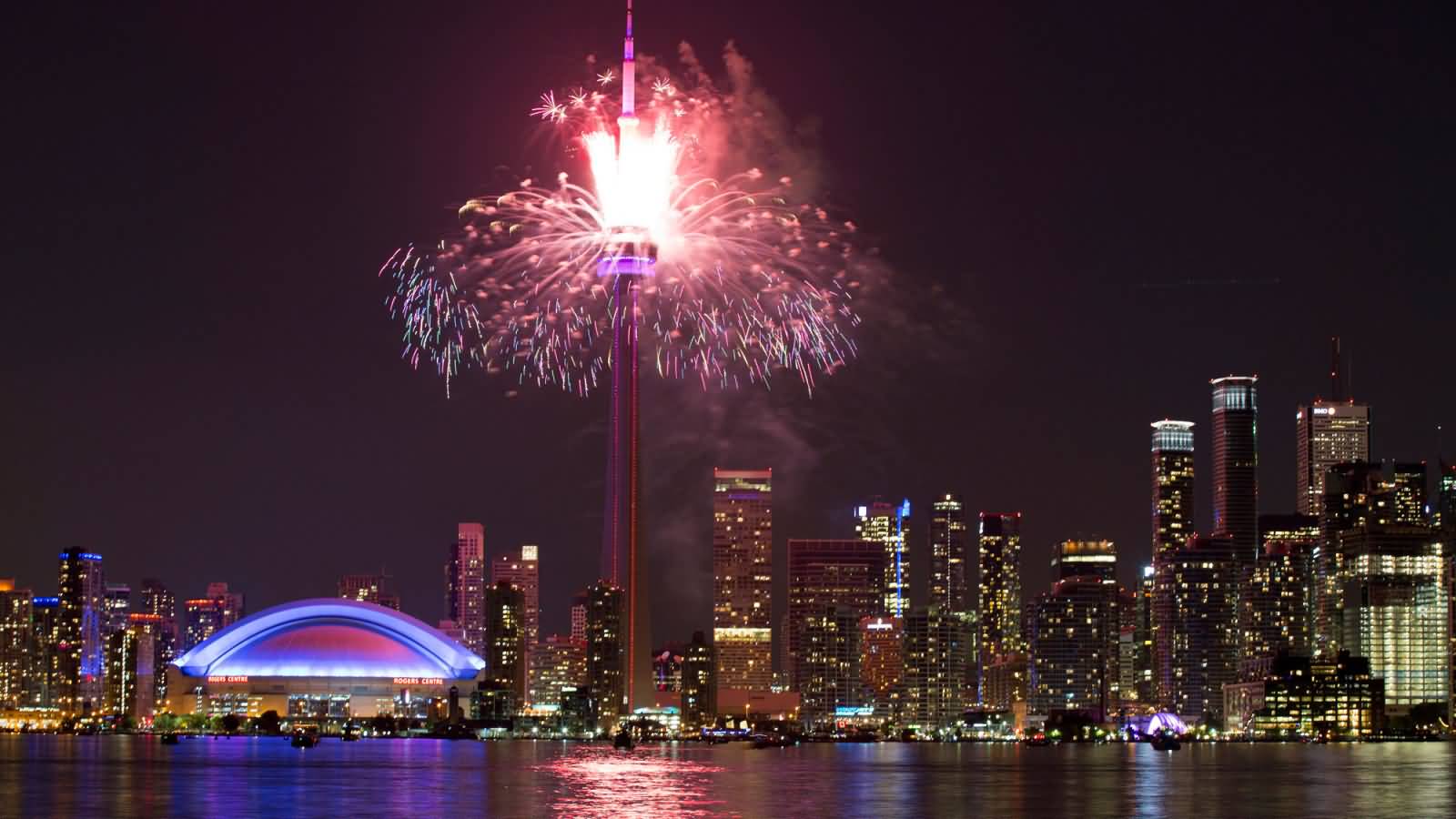 Fireworks Over The CN Tower