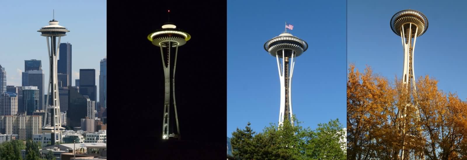 Four View Of Space Needle Tower