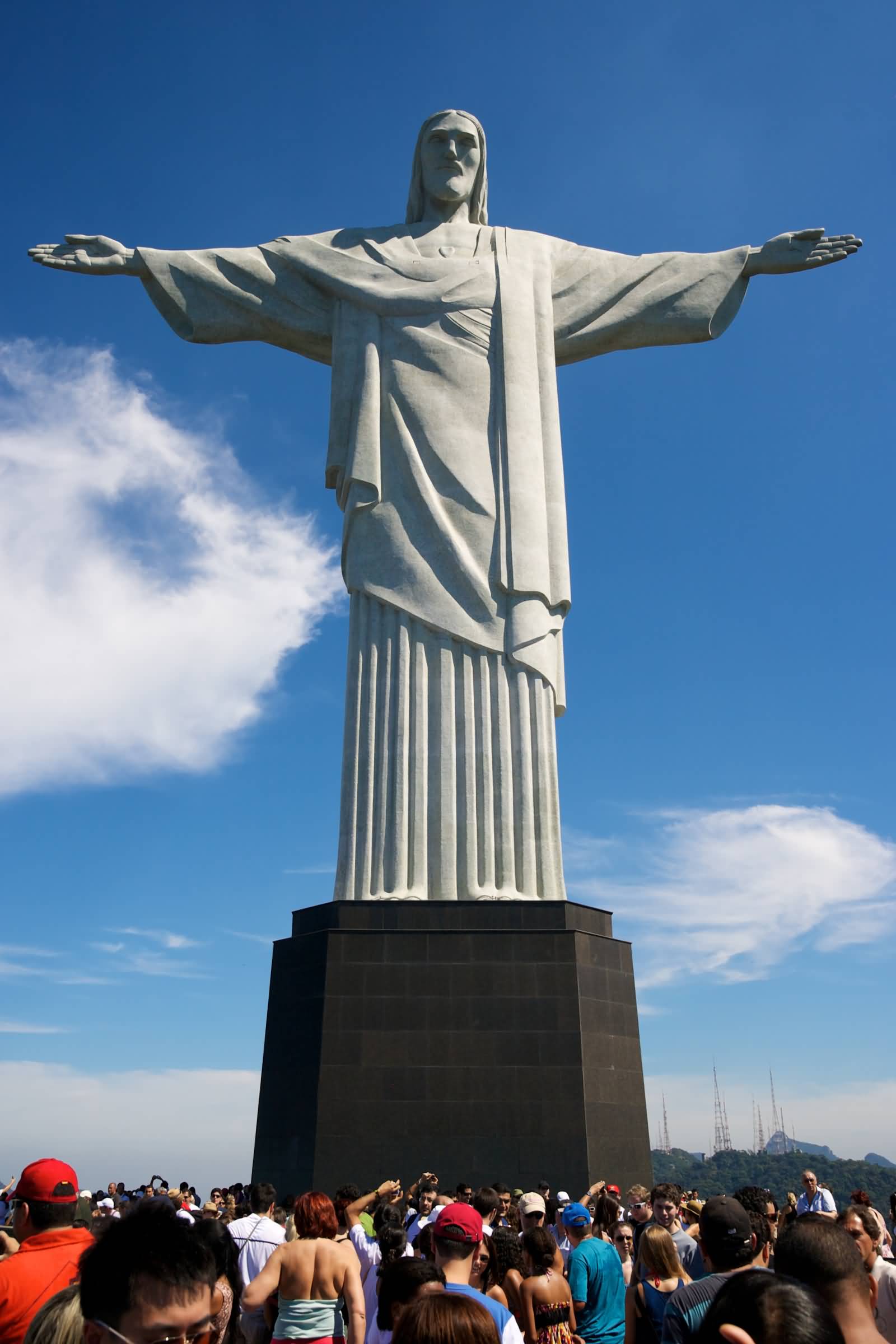 Front View Of Christ the Redeemer Statue In Rio de Janeiro, Brazil