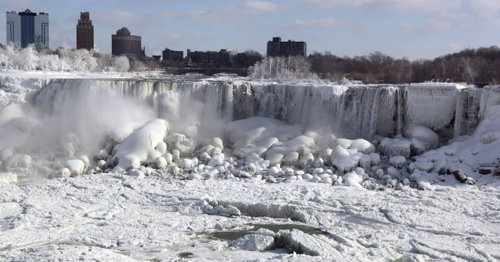 Frozen Niagara Falls In Winter Season