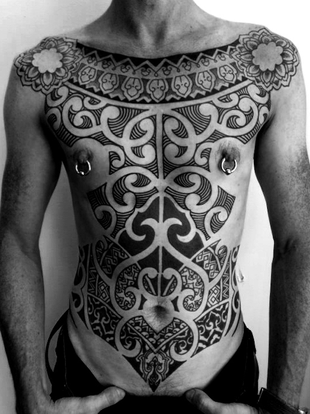 Full Body Maori Tattoo For Men