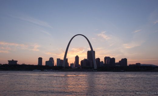Gateway Arch Far View During Sunset