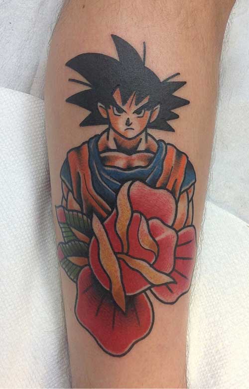 Goku Anime Traditional Tattoo On Arm